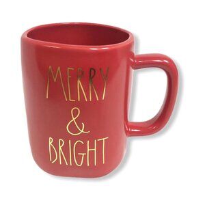 Rae Dunn Red MERRY & BRIGHT Coffee Mug